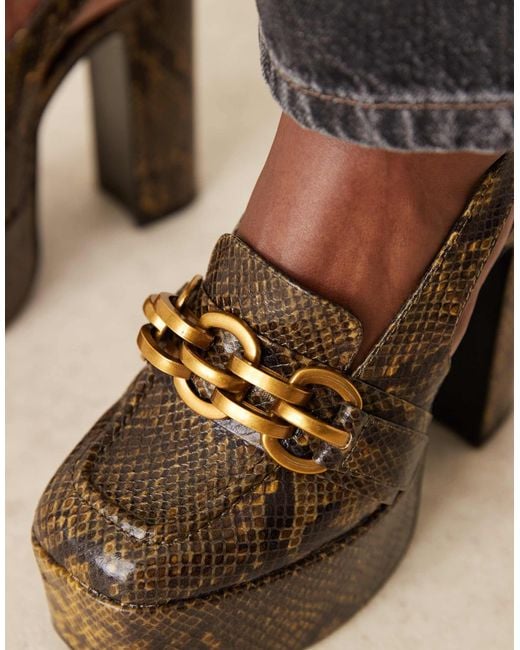 ASOS Black Polly Platform High Heel Loafers