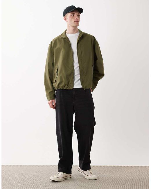 ASOS Green Oversized Funnel Neck Jacket for men