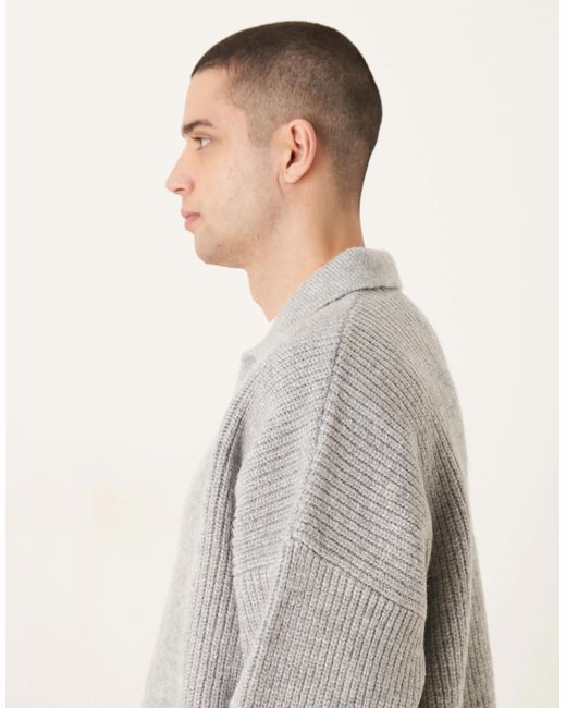 ASOS – kastiger strickpullover in Gray für Herren