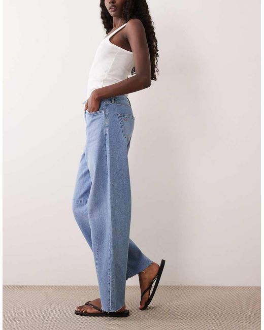 Nobody's Child Blue Stretch Horseshoe Seam Detail Jeans