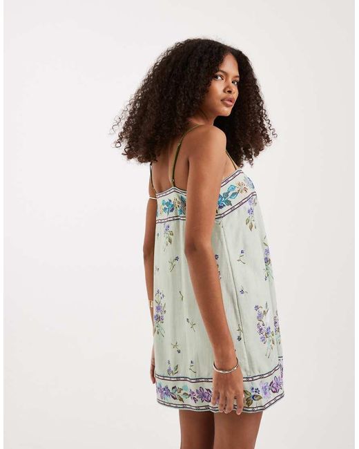 Free People Multicolor Bali Take You With Me Mini Slip Dress