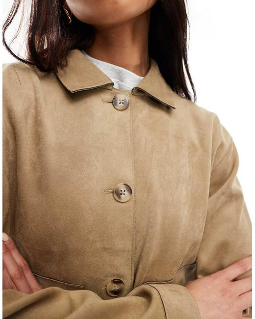 Stradivarius Blue Faux Suede Jacket