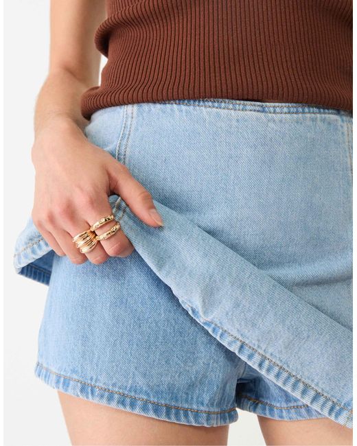 Stradivarius Blue – mini-jeansrock
