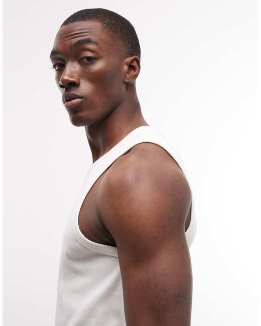 Prohibited White Embrodiery Logo Vest for men