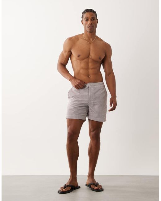 ARKET Red Seersucker Swim Shorts for men