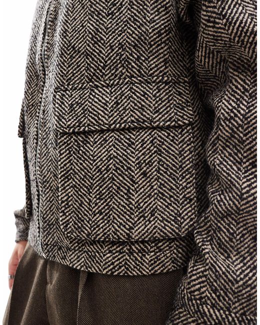 ASOS – harrington-jacke in Gray für Herren