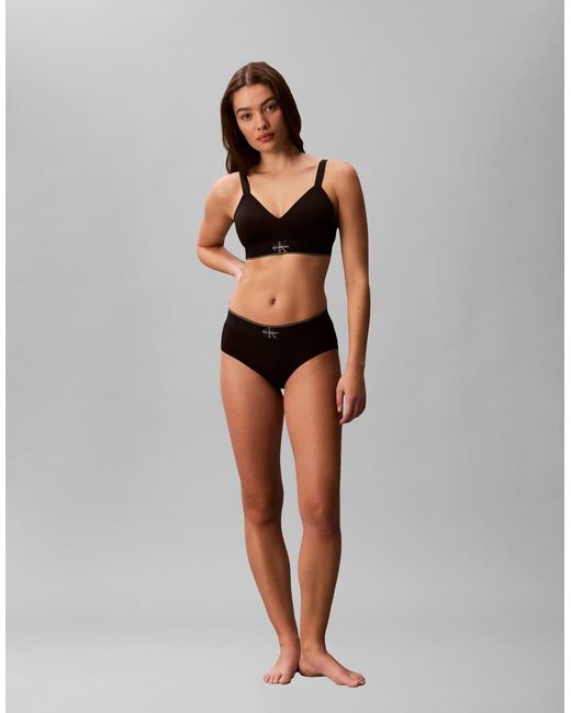Calvin Klein Black Graphic Logo Lightly Lined Bralette
