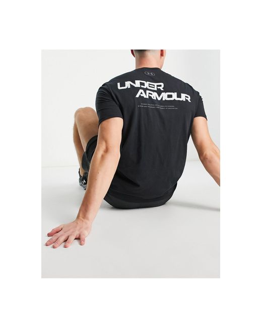 Under Armour Black Training T-shirt With Camo Back Print Logo for men