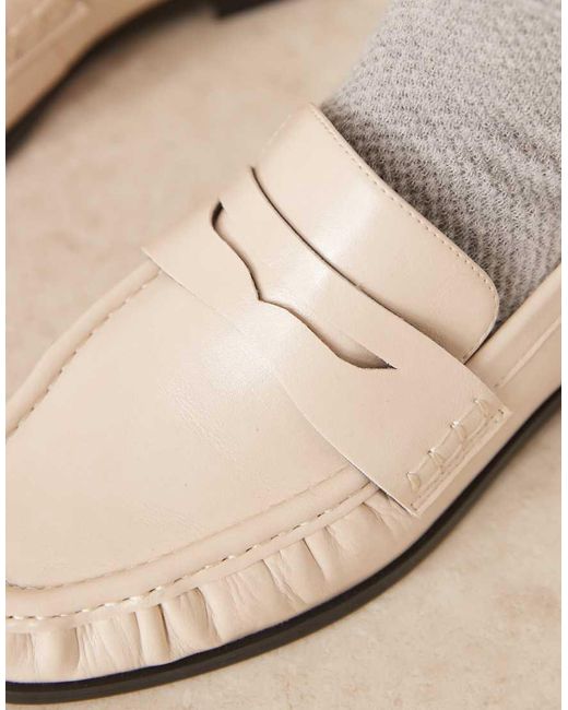 ASOS Natural Minnie Ruched Detail Loafer