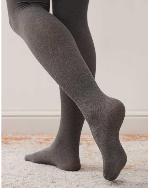 Reclaimed Vintage Gray Cosy Cotton Tights