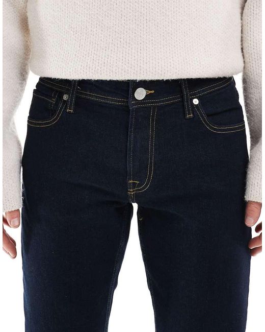 Vaqueros Azul Añil Oscuro De Corte Slim Luke De -Azul Marino JJ Rebel de hombre de color White