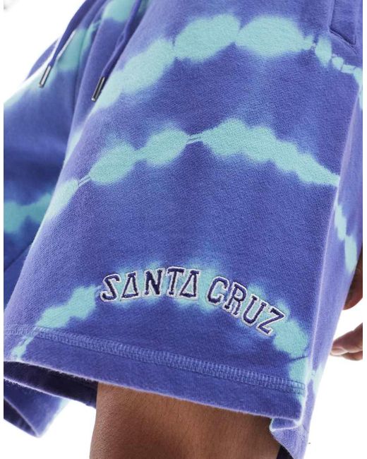 Santa Cruz Blue Co-Ord Tie Dye Shorts for men