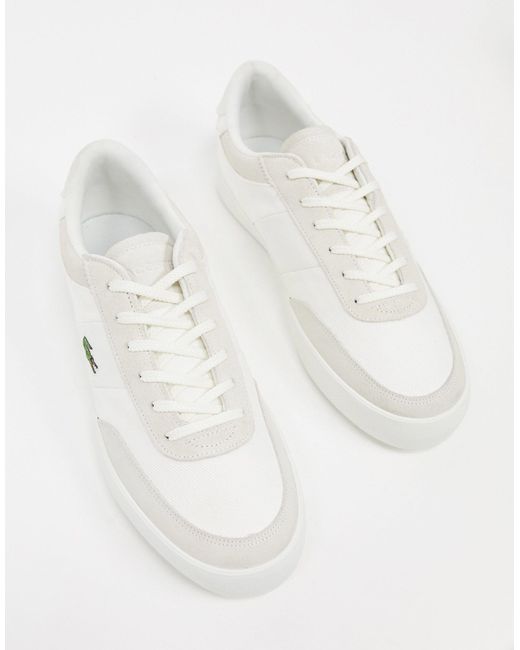 lacoste court master trainers white