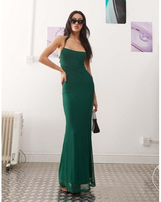 Princess Polly Halterneck Open Back Diamante Buckle Strap Detail Mesh Maxi Dress in Green | Lyst UK Princess Polly Halterneck Open Back Diamante Buckle Strap Detail Mesh Maxi Dress in Green | Lyst UK