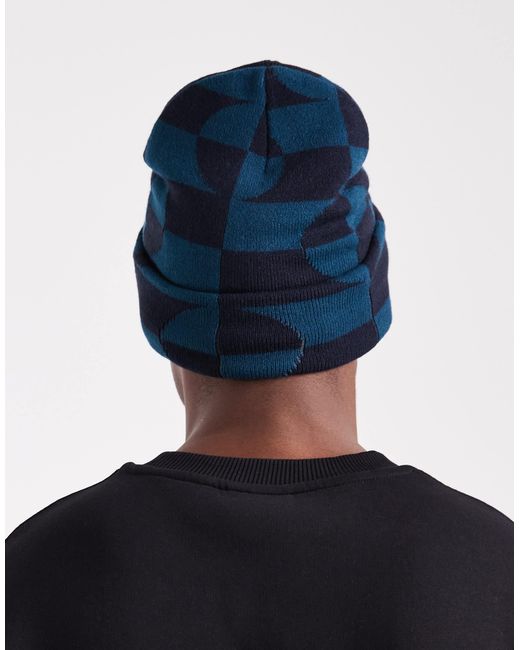 Santa Cruz – leichte, gerippte strickmütze in Blue für Herren