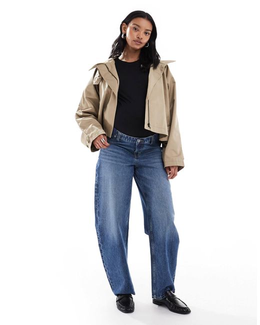 ASOS Blue Asos Design Maternity Slim Barrel Leg Jeans