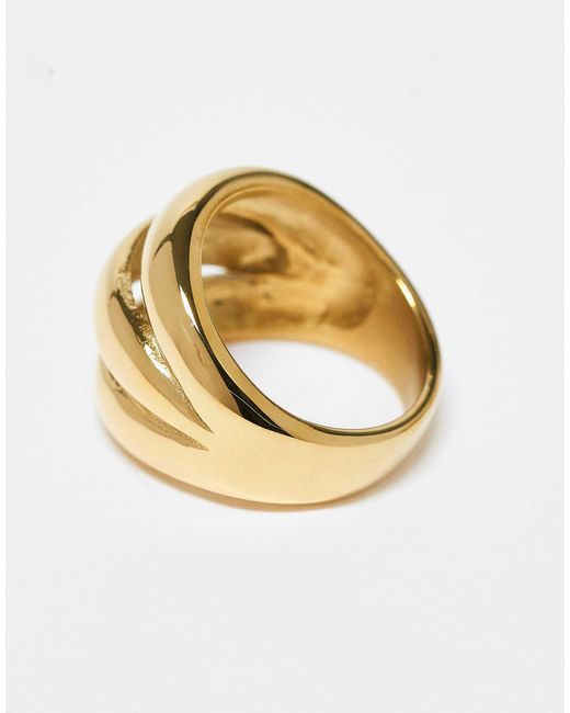 Kaiia Metallic – exklusiver, dreireihiger, klobiger edelstahlring