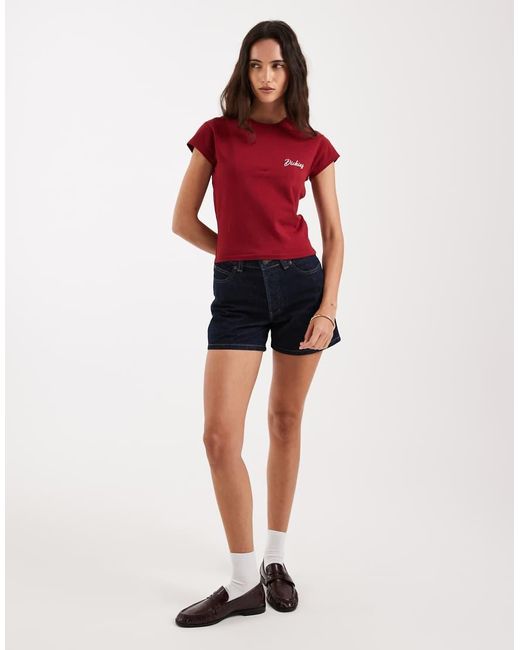 Dickies Red Capped Sleeve Baby Tee
