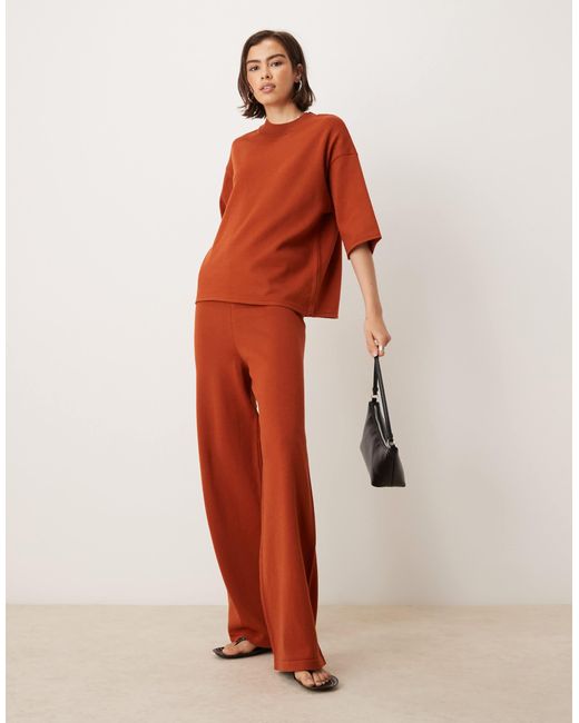 ASOS Orange Knitted Structured T Shirt