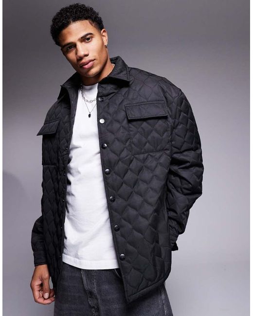 Sixth June Blue Wavy Quilted Jacket for men