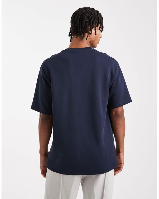 T-shirt décontracté en maille interlock ASOS pour homme en coloris Blue