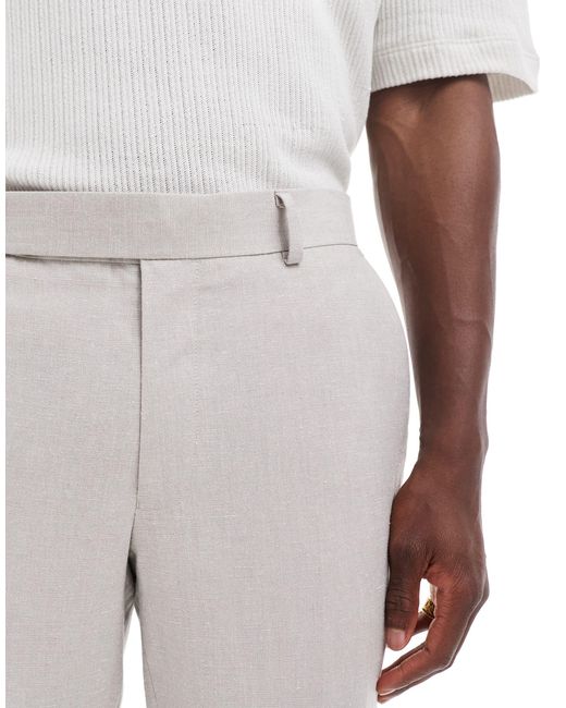 River Island White Linen Suit Trouser for men