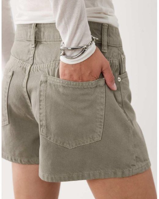 ASOS Gray High Waist Denim Shorts
