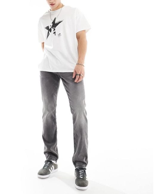 Only & Sons Black Slim Fit Stretch Jeans for men