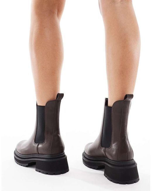 London Rebel Black Emma Chunky Chelsea Boots