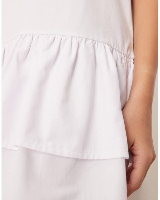 ASOS Natural – kleid aus popeline-mix