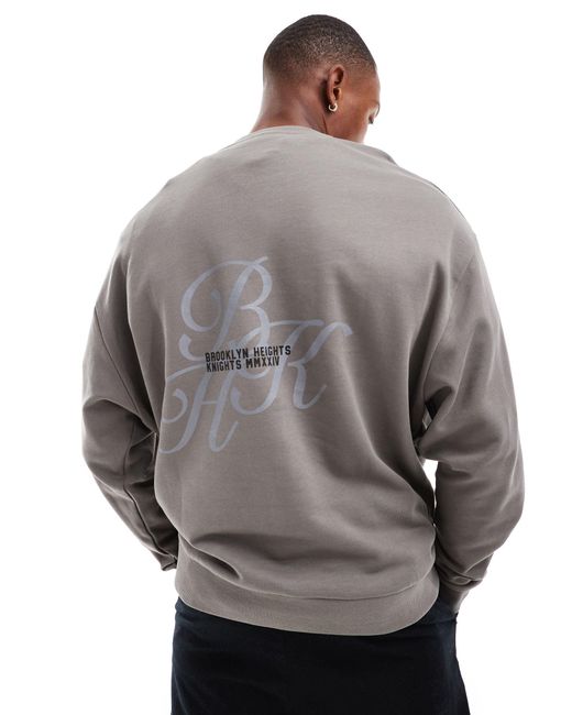 ASOS – oversize-sweatshirt in Gray für Herren