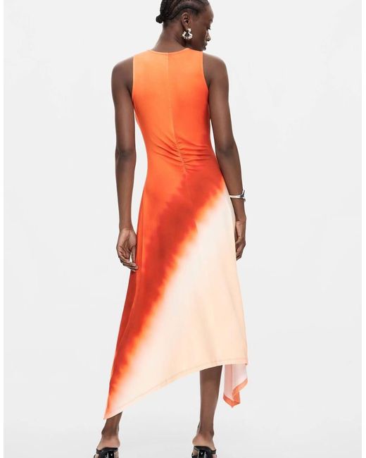 Desigual Orange Sleeveless Knit Dress