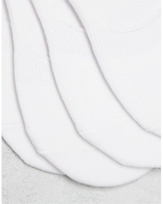 Pieces White 4 Pack Footsie Invisible Socks