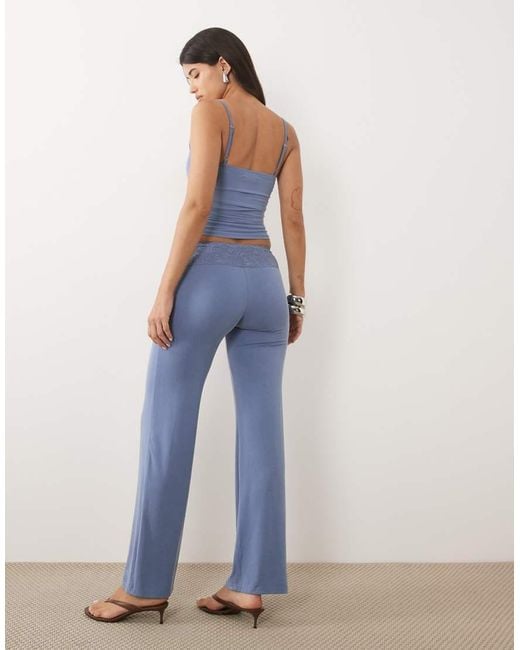 Motel Blue Jia Lace Trim Trouser