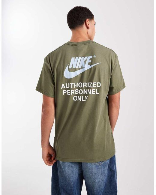 Nike Green Swoosh Graphic Back Print T-shirt for men