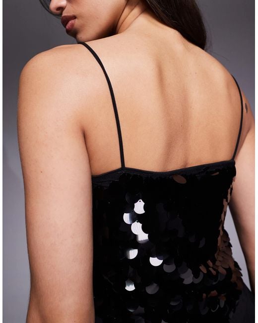 ASOS Black Large Disc Sequin Cami