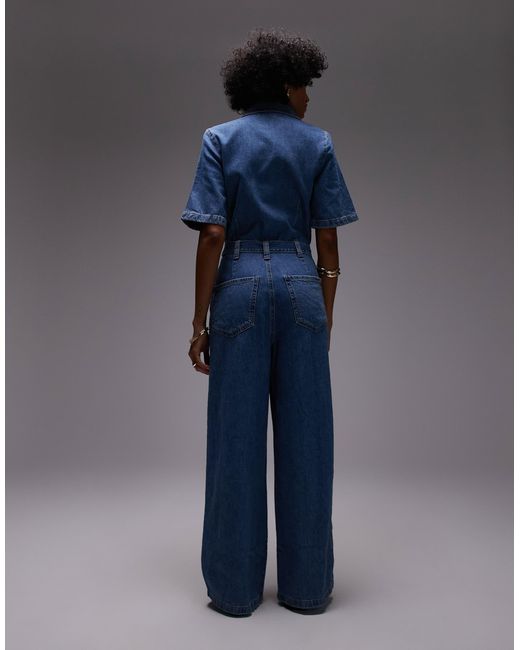 Mango Blue – kurzärmliger oversize-jumpsuit