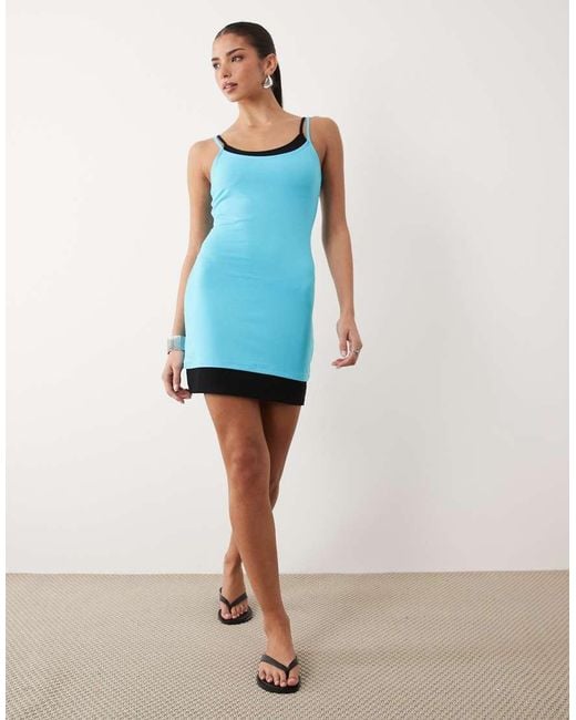 ASOS Blue Double Layer Mini Dress