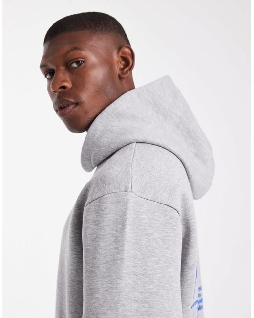 ASOS Blue Hoodie With Text Print for men