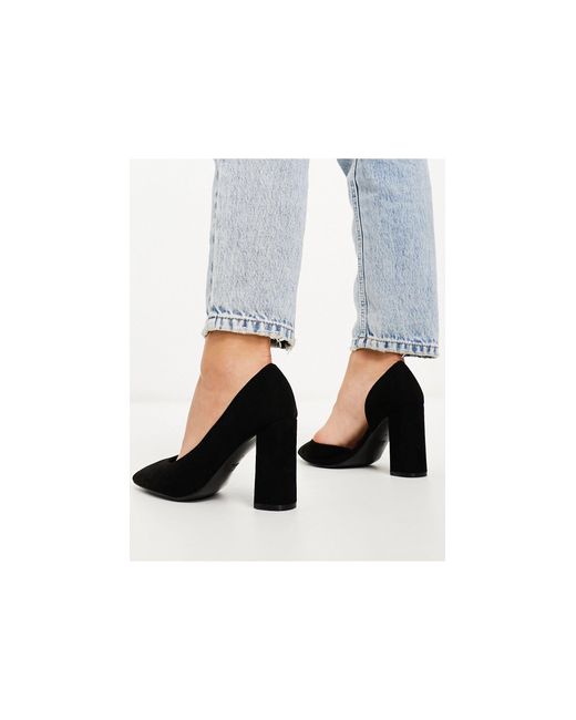 ASOS Black Wide Fit Winston D'orsay High Heeled Shoes
