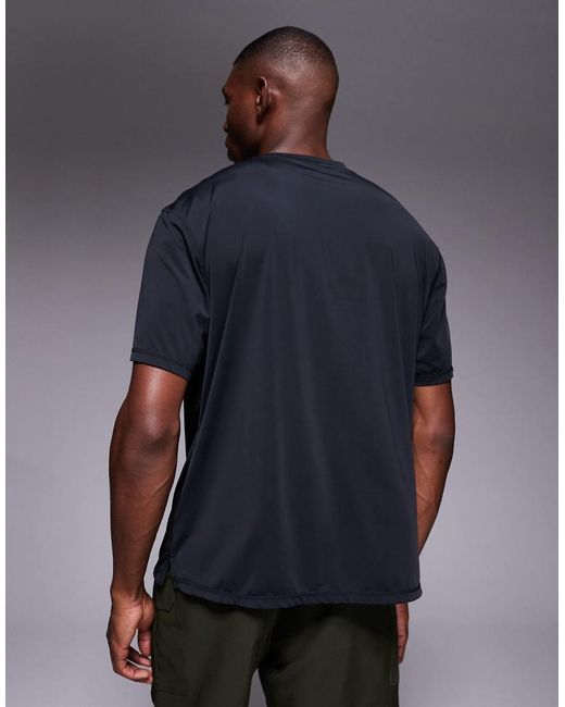 4505 Blue Quick Dry Nylon Performance Mesh Oversized Running T-Shirt for men