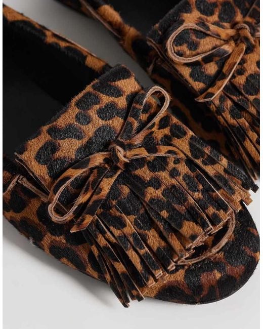 ASOS Brown Moxen Premium Fringe Detail Loafers
