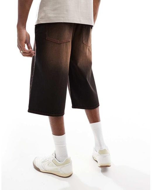 ASOS White Longer Length Denim Jort for men