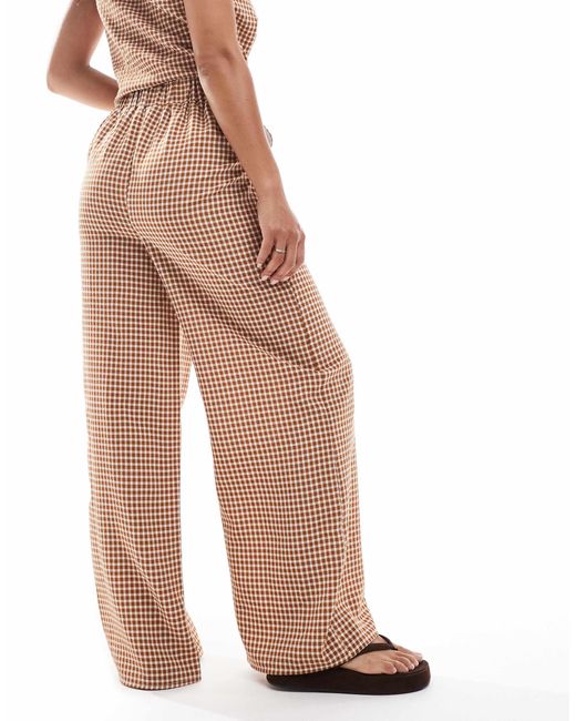 ASOS Multicolor – hose mit vichy-karo und weitem bein, kombiteil