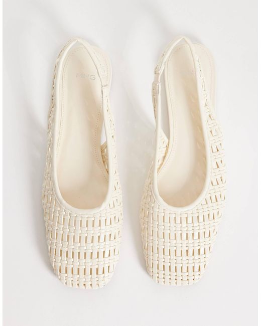 Mango Natural – flache slingback-schuhe