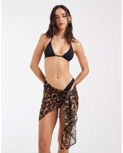 ASOS Brown Animal Print Beach Sarong