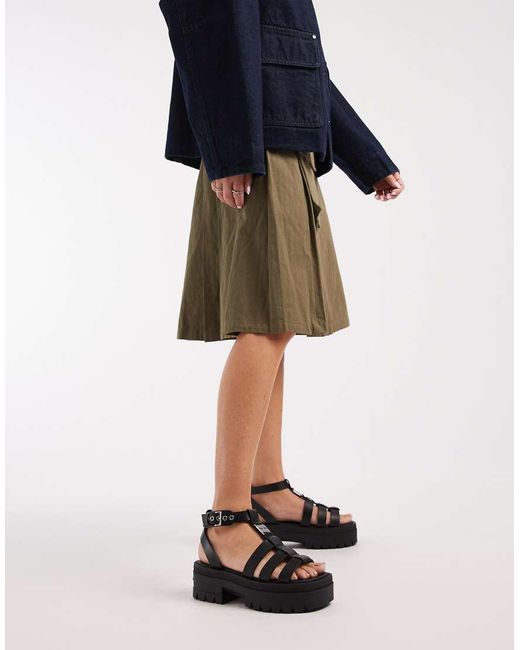 Tommy Hilfiger Black Real Leather Chunky Sandals