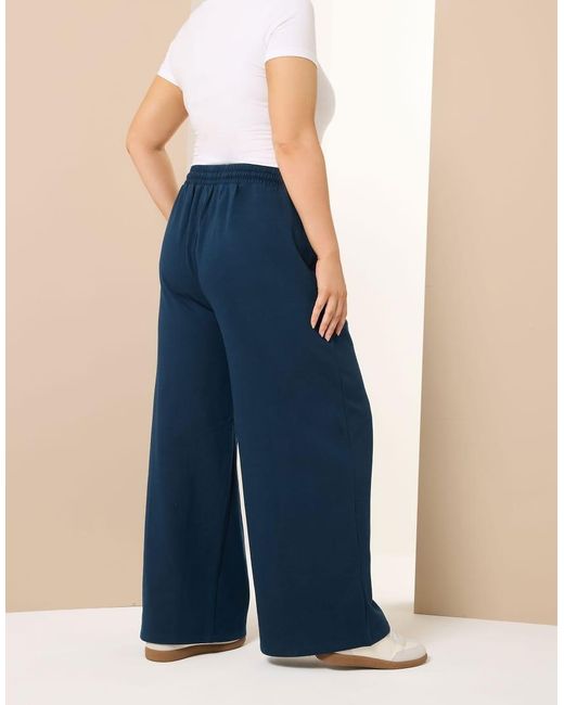 Yours Clothing Blue Wide Leg Joggers