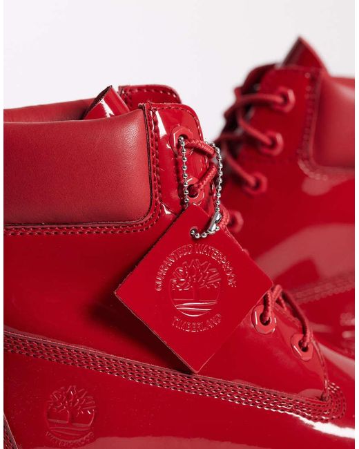 Timberland Red 6-Inch Lace-Up Waterproof Boot