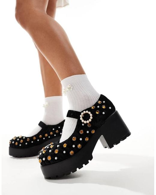 Koi Footwear Black Koi Tira Velvet Mary Janes Regal Temptation Edition Shoes
